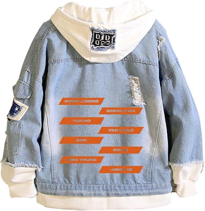 KPOP Skz Hoodie Denim Jacket Jean Coat Hoodies for Women Men