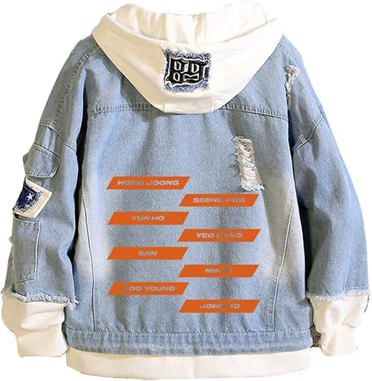 KPOP Skz Hoodie Denim Jacket Jean Coat Hoodies for Women Men