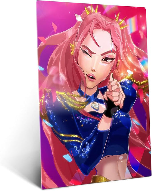 Displate Metal Poster KPop Demon Hunters - Icons of the Screen - Sparkling Mira Portrait - Huntrix Kpop Merch - Collectible Gift - Room Decorations Wall Art Decor Gifts Movie Posters - 12.6x17.7 in