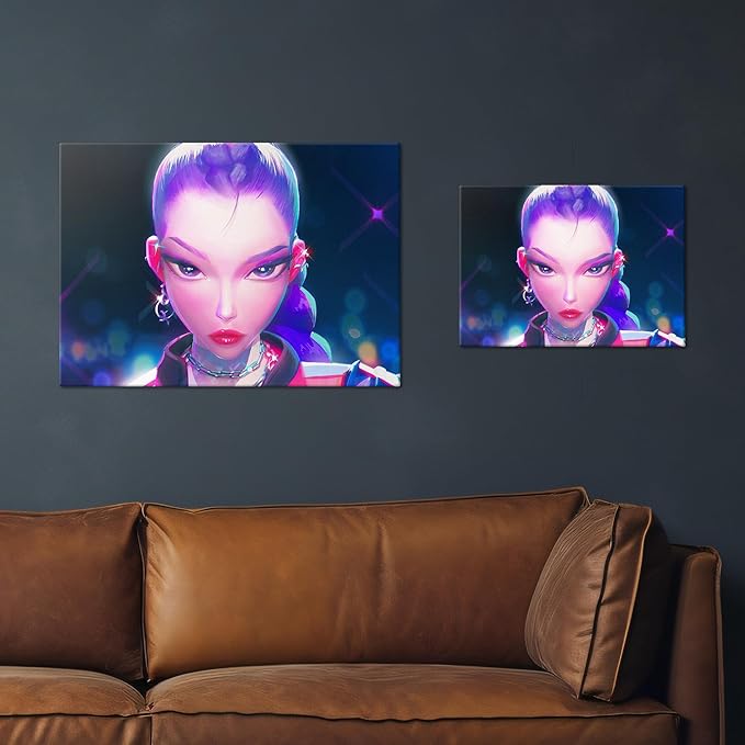 Displate Metal Poster KPop Demon Hunters - Icons of the Screen - Rumi Pop Star Gaze - Kpop Merch - Collectible Gift - Room Decorations Wall Art Decor Gifts Movie Posters - 12.6x17.7 in