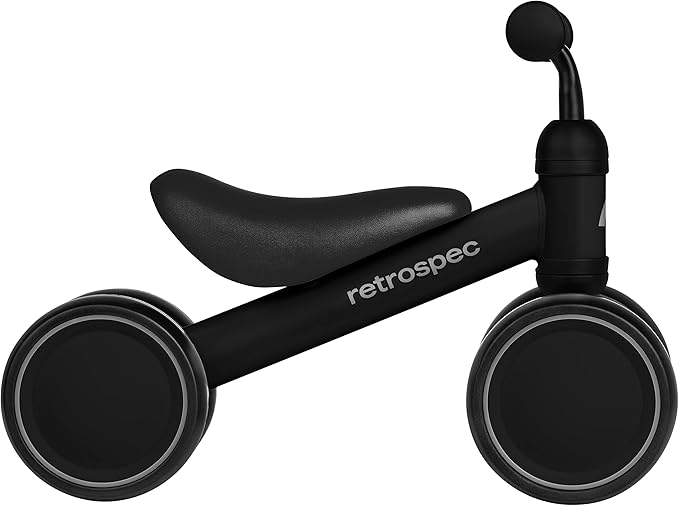 Retrospec Cricket Baby Walker Balance Bike with 4 Wheels for Ages 12-24 Months - Baby Toys & Toddler Toys for 1 Year Olds - Ride On Bicycle - Boys & Girls