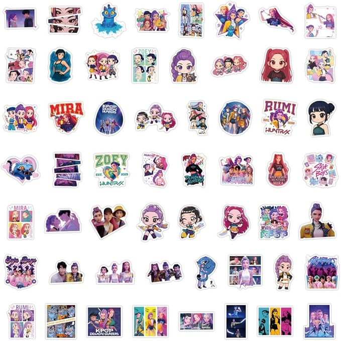 110pcs Demon Movie Hunters Derpy Sussy Stickers Huntrix Saja Boys Sticker Waterproof Vinyl Decals for Water Bottle Laptop Toy Halloween Christmas Gifts (110 PC)