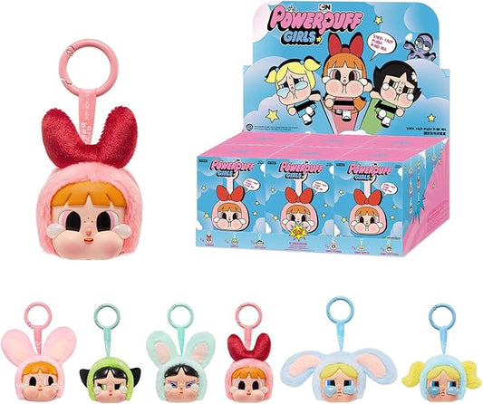 POP MART Crybaby × Powerpuff Girls Series-Vinyl Face Plush Blind Box, 6PCs Crybaby Blind Box Figures, Random Design Action Figures Collectible Toys Home Decorations, Whole Set