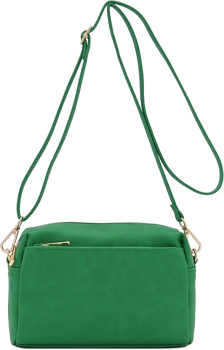 FashionPuzzle Triple Zip Small Crossbody Bag