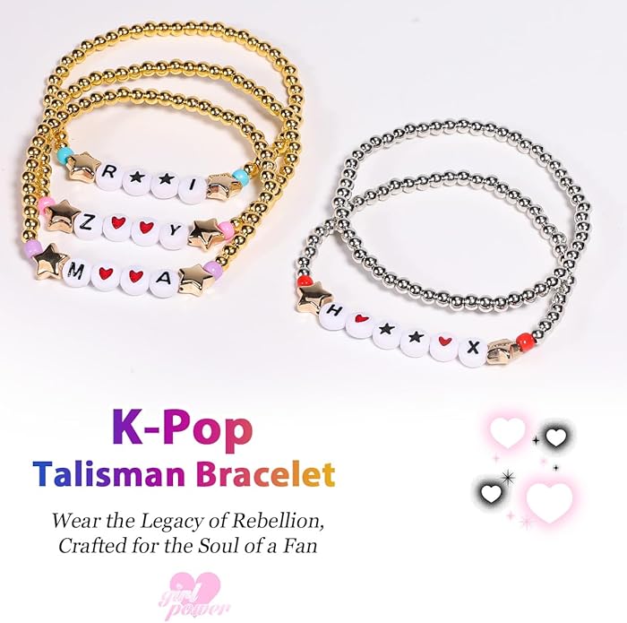 AICase for Korea-Pop Merch Gifts Toys Inspired Cosplay Bracelets 5 Pcs Stackable Stretch Friendship Flower Beaded Bracelets Costume Merchandise Jewelry Gifts for Fans Birthday Christmas_106