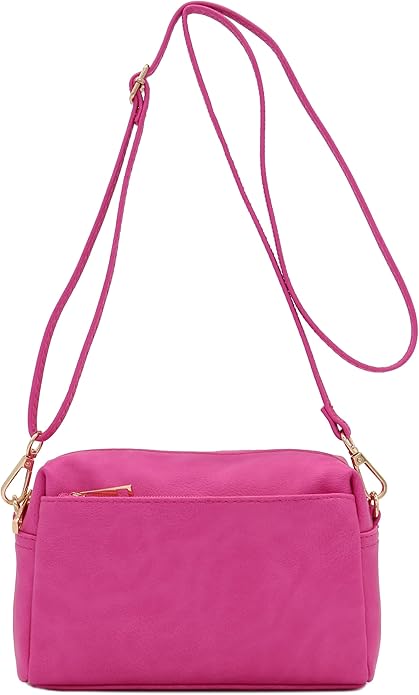 FashionPuzzle Triple Zip Small Crossbody Bag