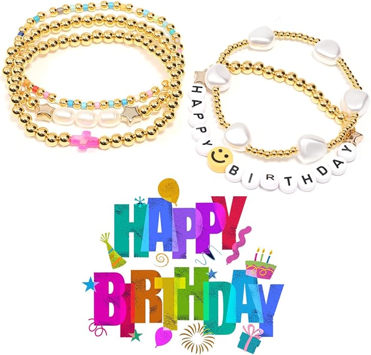 AICase for Kpop Merch Toys Gifts Birthday Decorations Bracelets 5 Pcs Stackable Stretch Friendship Beaded Bracelets k pop Costume Doll Merchandise Jewelry Gifts for Fans Women Christmas