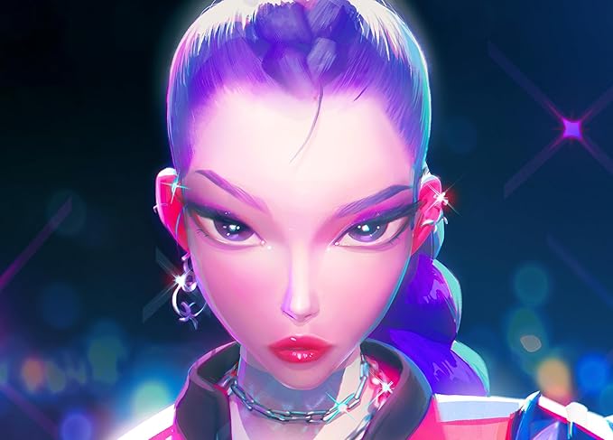 Displate Metal Poster KPop Demon Hunters - Icons of the Screen - Rumi Pop Star Gaze - Kpop Merch - Collectible Gift - Room Decorations Wall Art Decor Gifts Movie Posters - 12.6x17.7 in