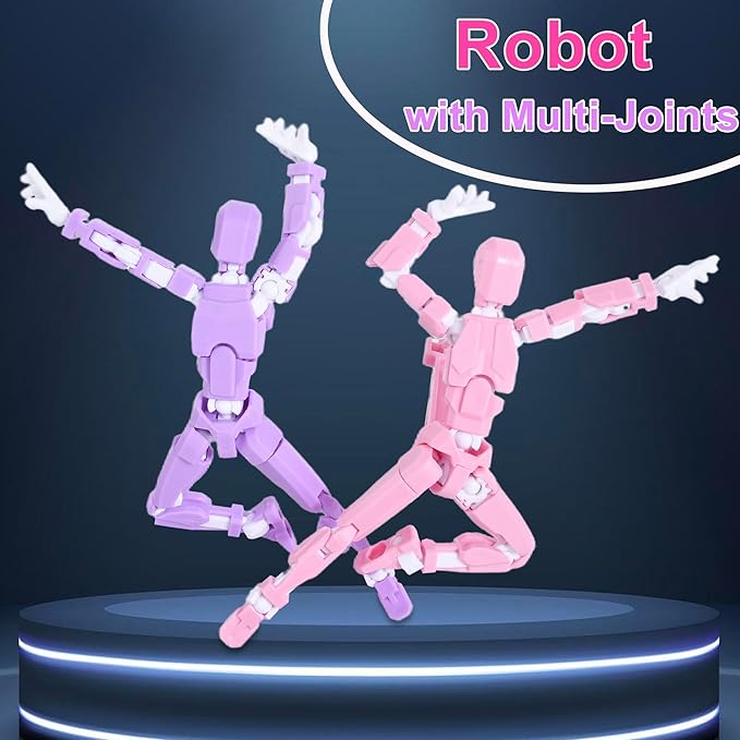 Creative Action Figure with Pose Stand,Building Toy Sets,3D Robot,Lucky Puppet Joints for Boys,Girls,Men,Women,Posable Drawing Figure,Moveable Dummy Desk Decoration,Desktop Ornament for Game Lover