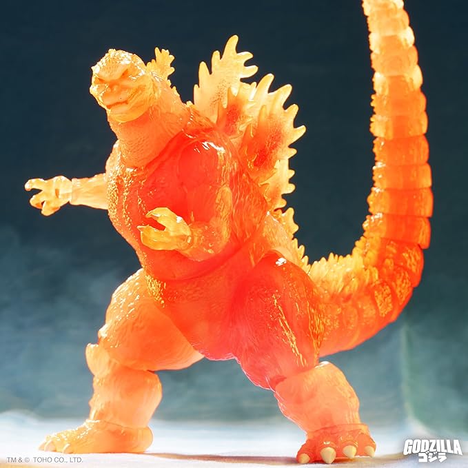 Super7 ULTIMATES! Toho Blazing Godzilla (1200º Clear Orange) - 8" Toho Godzilla Action Figure Classic Movie Collectibles and Retro Toys