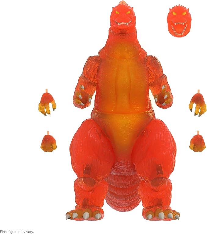 Super7 ULTIMATES! Toho Blazing Godzilla (1200º Clear Orange) - 8" Toho Godzilla Action Figure Classic Movie Collectibles and Retro Toys