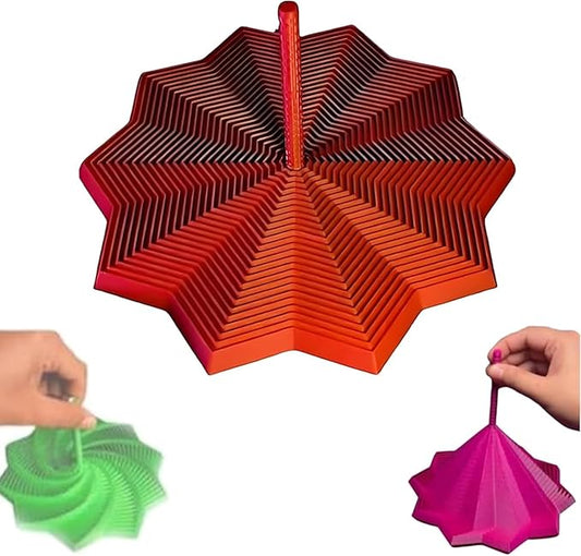 3D Printed Expanded Sensory Fidget Star - Sensory Fidget Star with Handle, Colorful Whirling Spiral Design, 2025 New Star Shaped Fidget Star (Type-E, Medium)