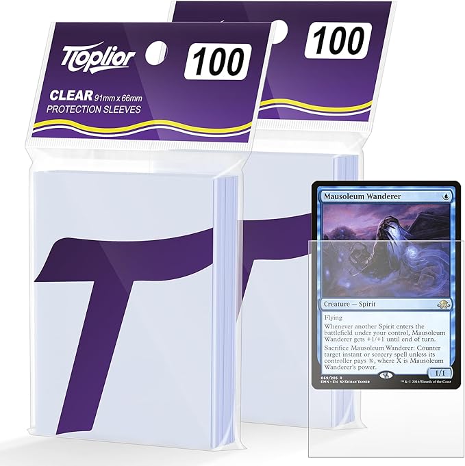 200 Counts Card Sleeves,Clear Penny Sleeves for Trading Cards,Baseball Card Sleeve,Soft Plastic Card Protectors Fit for MTG,TCG,Games,Sports Standard Cards