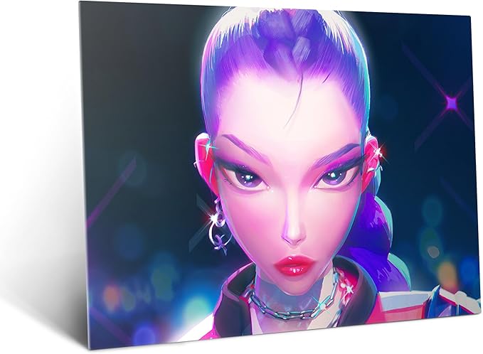 Displate Metal Poster KPop Demon Hunters - Icons of the Screen - Rumi Pop Star Gaze - Kpop Merch - Collectible Gift - Room Decorations Wall Art Decor Gifts Movie Posters - 12.6x17.7 in