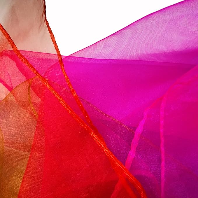 Juggling Scarves, 12 PCS Dance Scarves for Kids Play Silk Scarve for Toddlers Children Movement Music Scarf Magic Tricks Performance Props Accessories Rhythm Band Scarfs 12colors 24 inches