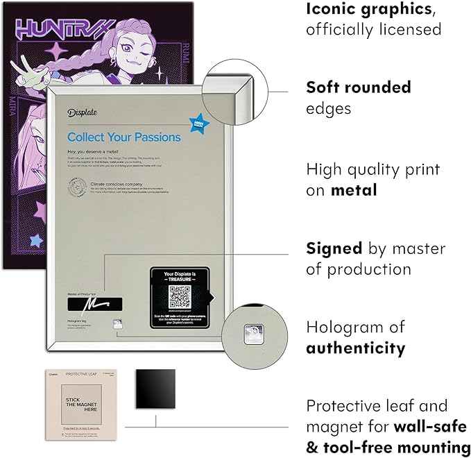 Displate Metal Poster KPop Demon Hunters - Netflix - Huntrx Rumi, Mira, and Zoey - Huntrix Kpop Merch - Collectible Gift – Premium Decorations Wall Art Decor Gifts Movie Posters - 12.6x17.7 in