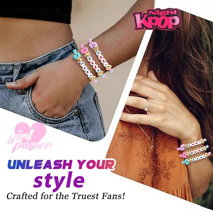 AICase for Korea-Pop Merch Gifts Toys Birthday Decorations Bracelets Outfit Costume 3 Pcs Stackable Stretch Friendship Beaded Bracelets Merchandise Jewelry Gifts for Fans Christmas Stocking