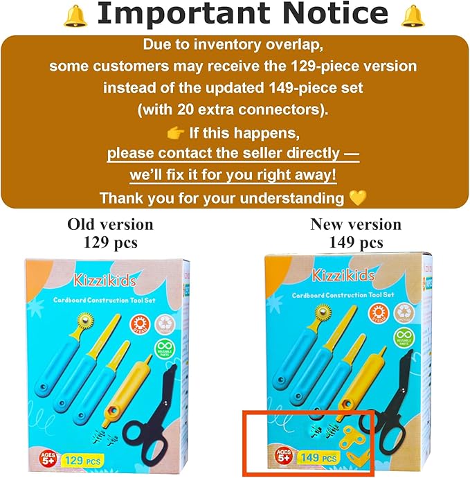 Cardboard Tools for Kids with Cutter &Tool Box, 149 PCS Cardboard Construction Kit for Family & Team Activities, Creative STEM Educational Toys Gift for Boys and Girls Aged 5+