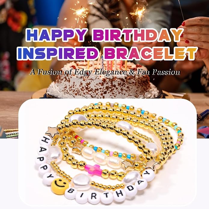 AICase for Kpop Merch Toys Gifts Birthday Decorations Bracelets 5 Pcs Stackable Stretch Friendship Beaded Bracelets k pop Costume Doll Merchandise Jewelry Gifts for Fans Women Christmas