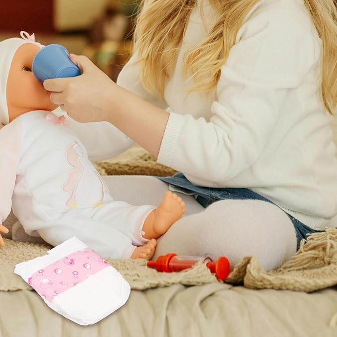 VOSAREA 5pcs Baby Doll Diapers for 12 Inch Dolls Paper Doll Diapers for Baby Dolls Doll Accessories Pretend Play Doll Nappies Baby Dolls Diapers Simulation Diapers Baby Doll Nappies