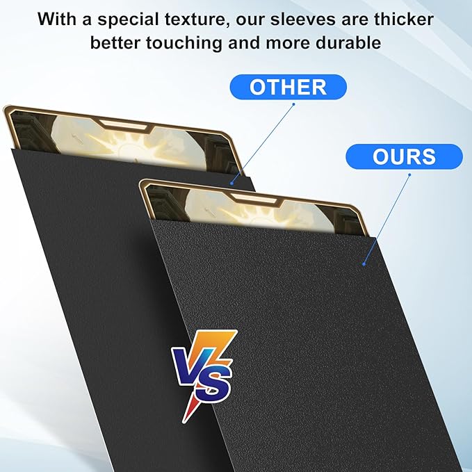 Black Card Sleeves Fit for MTG, 300 Pack Perfect Fit Standard Card Sleeves for Trading Cards Sports Cards Baseball Cards TCG, Sturdy and Nice Shuffling