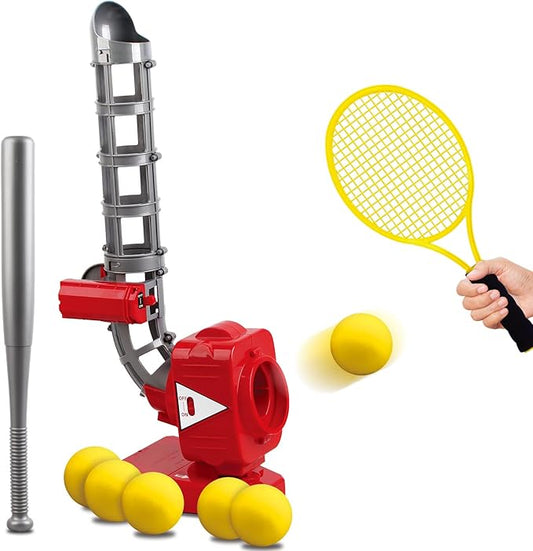 Mostop Kids Baseball Pitching Machine: Auto Baseball Pitcher Outdoor Sports Toys for Kids Ages 6-8, Adjustable Angles Electronic Baseball Training Launcher Outside Game Boy Toys Age 6 7 8 9 10