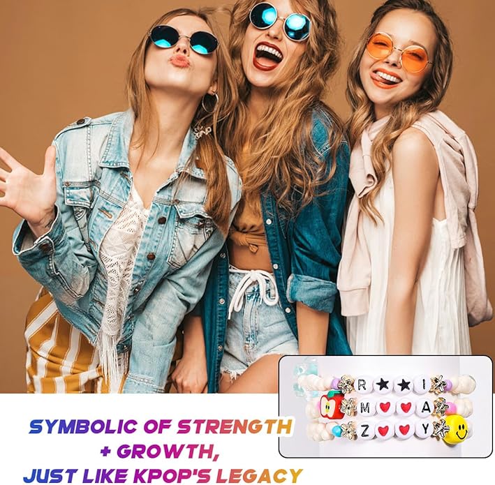 AICase for Korea-Pop Merch Toys gifts Inspired Smiling Friends Bracelets Costume 4 Pcs Stackable Stretch Friendship Beaded Bracelets Merchandise Jewelry Gifts for Fans Women Birthday Christmas_3135