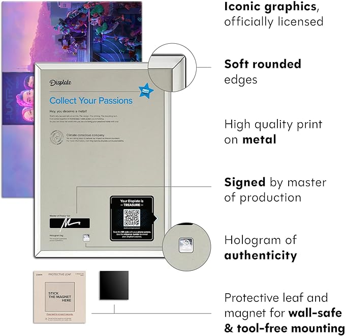 Displate Metal Poster KPop Demon Hunters (2025) - Neon City Battle horizontal - Huntrix Kpop Merch - Collectible Gift - Premium Decorations Wall Art Decor Gifts Movie Posters - 18.9x26.6 in