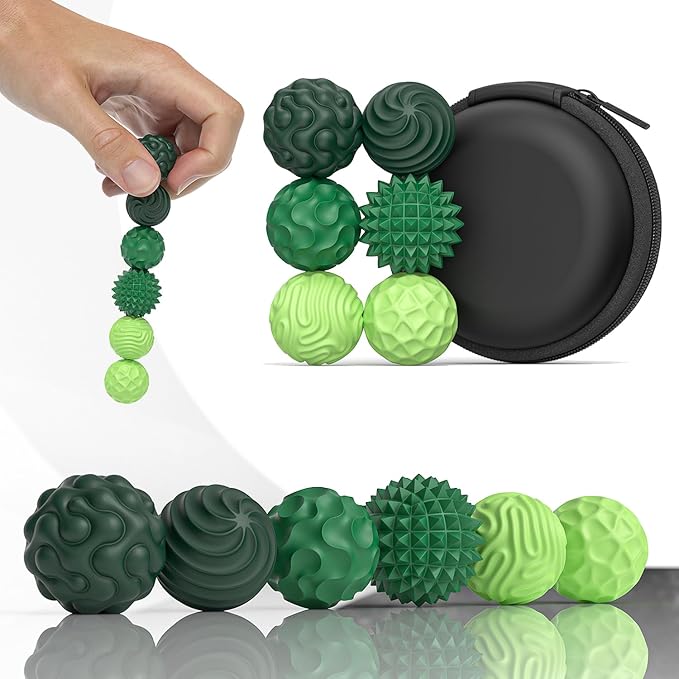 Magnetic Fidget Balls Toys, Silicone Sensory Stress Relief Toy for Adults,Teens with Autism, Anxiety, ADHD, Fidget Magnets & Magnetic Toy Fun Gift