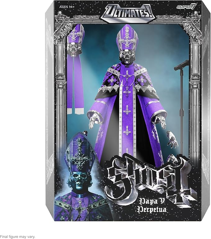 Super7 ULTIMATES! Ghost Papa V Perpetua - 7" Ghost Action Figure with Accessories - Heavy Metal Collectibles and Retro Toys