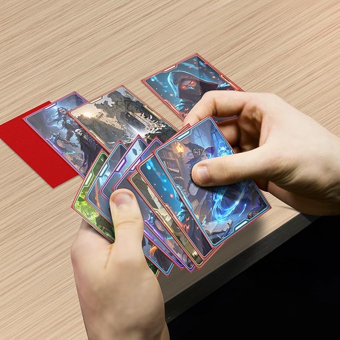 Trading Card Sleeves Perfect Fit TCG Matte Sleeves, Soft Sports Card Protector for Photocard Easy to Shuffle and Stack While Playing Card Game, Standard TCG Card Sleeves (red, 300)