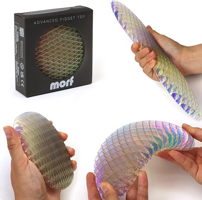 Morf Fidget Worm Toy - Flexible 3D Sensory Slug Figgy Toy for Kids, Teens, and Adults – Stretchy, Quiet, Stress and Anxiety Relief, Focus - For Play, School, Work Gifts, Great For Classroom and Office