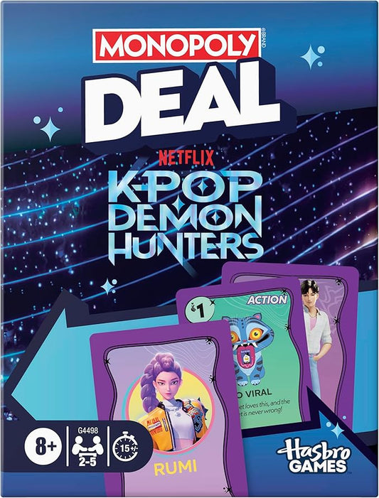 Monopoly Deal: Kpop Demon Hunters Card Game | Family Games for Kids, Tweens, Teens, and Adults | 2-5 Players | 15 mins. | Ages 8+