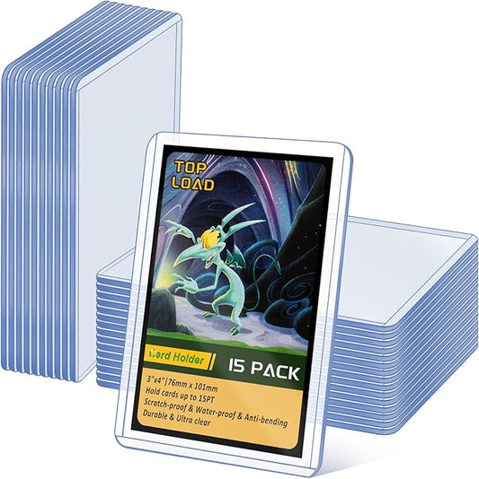 15 Pack Top Loads for Cards 3"x4" Hard Plastic Card Sleeves Baseball Card Protectors Hard Plastic Sports Card Holder for Trading Cards, Baseball Cards, Game Cards