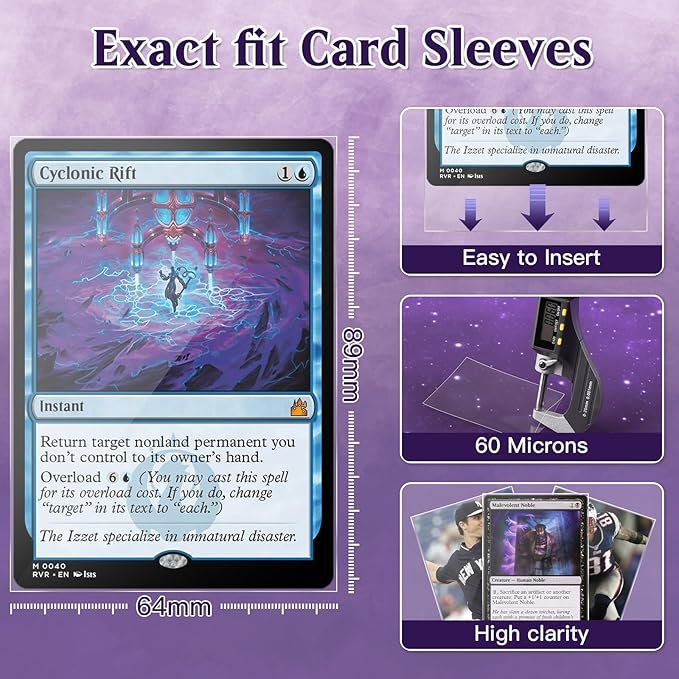 2400 Perfect Fit Sleeves,Inner Clear Card Sleeves Perfect Fit for Double Sleeving,60-Microns Ultra Clear Protection,High Clarity Trading Card Sleeve Compatible with MTG, TCG, Game,Sport Cards