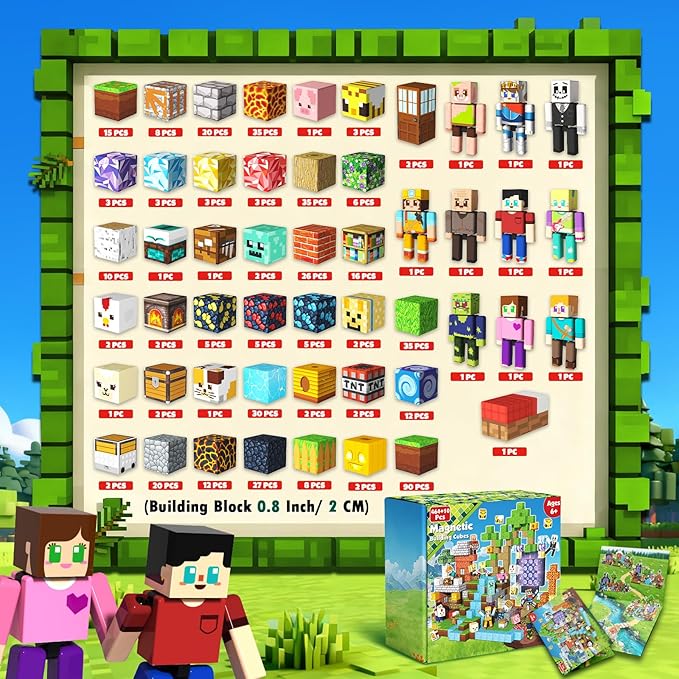 Magnetic Building Blocks - 474 Pcs Magnetic Blocks for Kids Ages 4-8, Magnet Cubes Stacking, STEM Toys, Christmas Birthday Gift for 3 4 5 6 7 8-12 Year Old Boys Girls (Patent Pending)