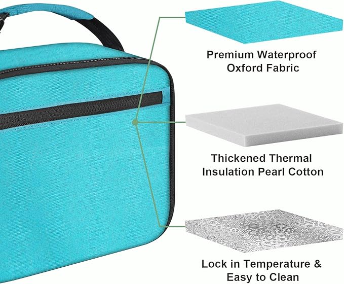 Kids Lunch Box for Boys Girls Lunch Bag Insulated Durable Lunchbox Children Lunch Tote Bag for School Light Blue