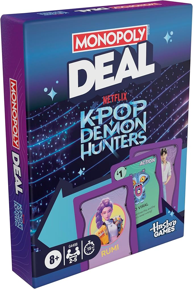 Monopoly Deal: Kpop Demon Hunters Card Game | Family Games for Kids, Tweens, Teens, and Adults | 2-5 Players | 15 mins. | Ages 8+