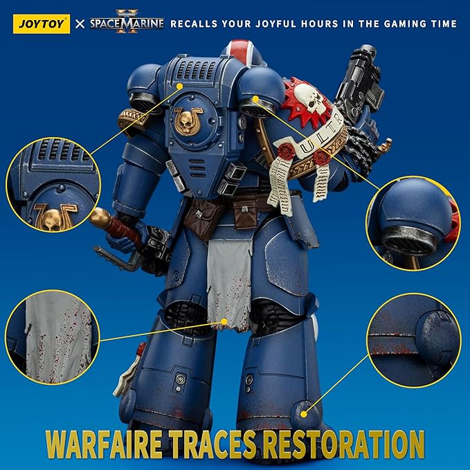 JOYTOY Warhammer 40k Action Figure 1：18 Scale 5.0inch Space Marines Ultramarines Lieutenant Titus-Collectors Edition Anime Figures for Collectible and Displayable Model