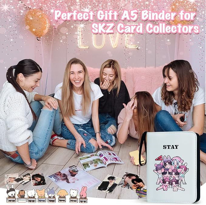 Stray Kids Kpop Photocard Binder-Skzoo Trading Card A5 Binder,Cartoon Photocard Holder With 400 Cards Sleeves, Photo Album for Skz Merch And Lomo Cards