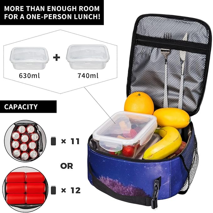 Owl Lunch Box Insulated Lunch Bag for kids Girls Boys,Reusable Lunch Box Containers for Women Men,Durable Cooler Tote Bag Lunchbox for Office/School/Picnic