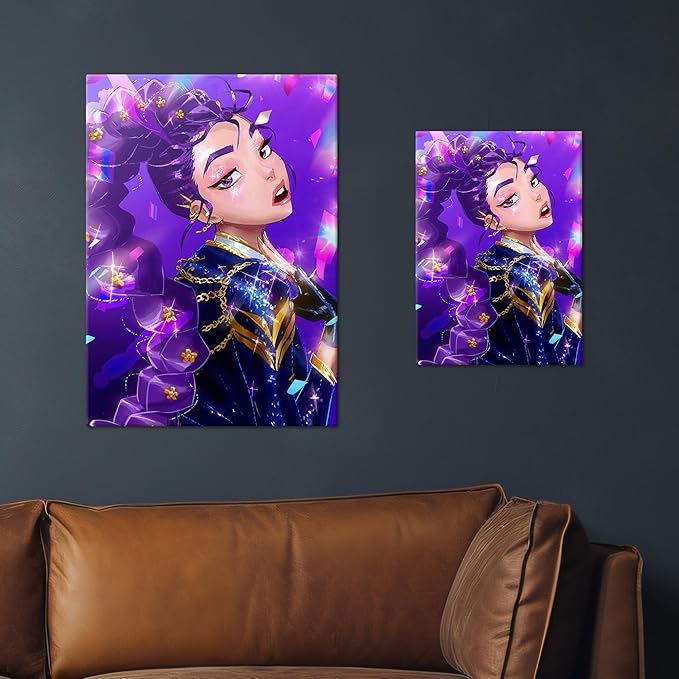 Displate Metal Poster KPop Demon Hunters - Icons of the Screen - Sparkling Rumi Portrait - Huntrix Kpop Merch - Collectible Gift - Room Decorations Wall Art Decor Gifts Movie Posters - 18.9x26.6 in