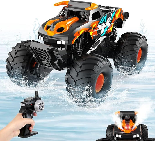 Remote Control Car Monster Truck Toys,4WD Waterproof Off-Road RC Cars for All terrian,1:16 Amphibious Hobby Pick-up Truck Toy Vehicle Gifts for Boys Girls Presents Age 8 9 10 11 12+