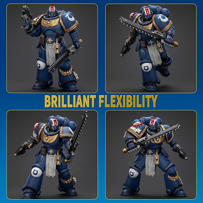 JOYTOY Warhammer 40k Action Figure 1：18 Scale 5.0inch Space Marines Ultramarines Lieutenant Titus-Collectors Edition Anime Figures for Collectible and Displayable Model