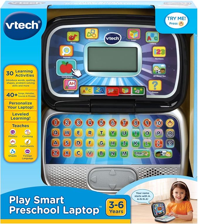VTech Play Smart Preschool Laptop, Black