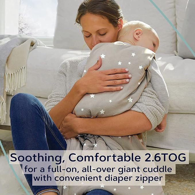 GUNAMUNA günamüna Unisex Baby, Toddler Wearable Blanket, Sleeping Bag Bamboo Rayon, Sleep Sack with Diaper Zipper, 2.6 TOG