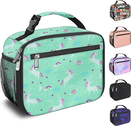 Kids Lunch Box for Boys Girls Lunch Bag Insulated Durable Lunchbox Children Lunch Tote Bag for School Unicorn