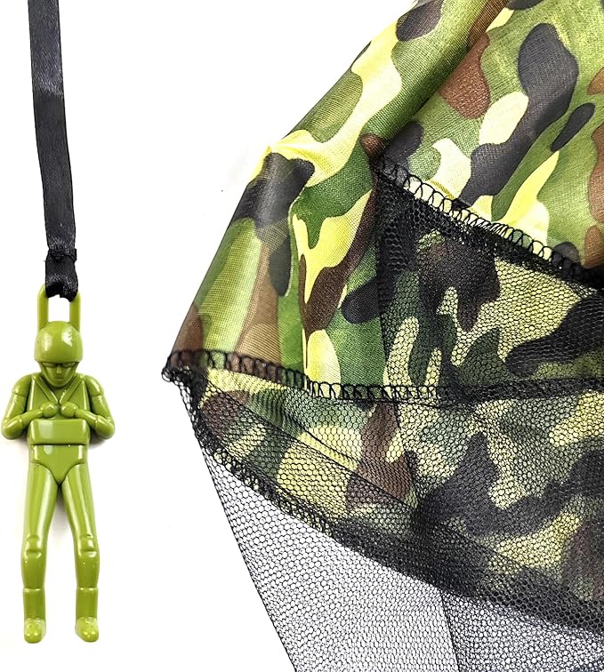 15PCS Army Camo Parachute Toys for Kids Hand Throwing Outdoor Games, Army Men Action Figures Tangle Free Throwing Parachute Outside Toys Gifts for Kid Ages 3-16