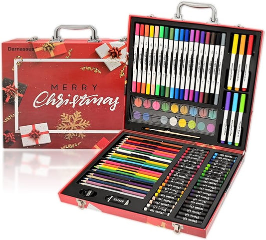 132-Piece Art Set, Deluxe Professional Color Set, Creating Gift Box, Art Set Crafts Drawing Painting Christmas Kit for Kids and Adult, Girls Boys
