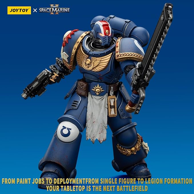 JOYTOY Warhammer 40k Action Figure 1：18 Scale 5.0inch Space Marines Ultramarines Lieutenant Titus-Collectors Edition Anime Figures for Collectible and Displayable Model